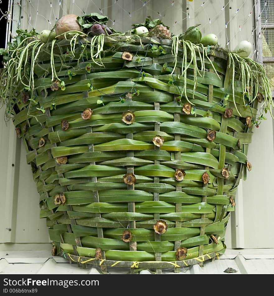 Basket made from coconut leaves. Basket made from coconut leaves