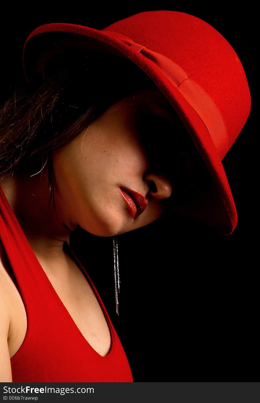 Girl in red hat. Girl in red hat