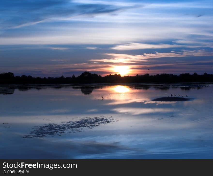 Sunset By The Lake