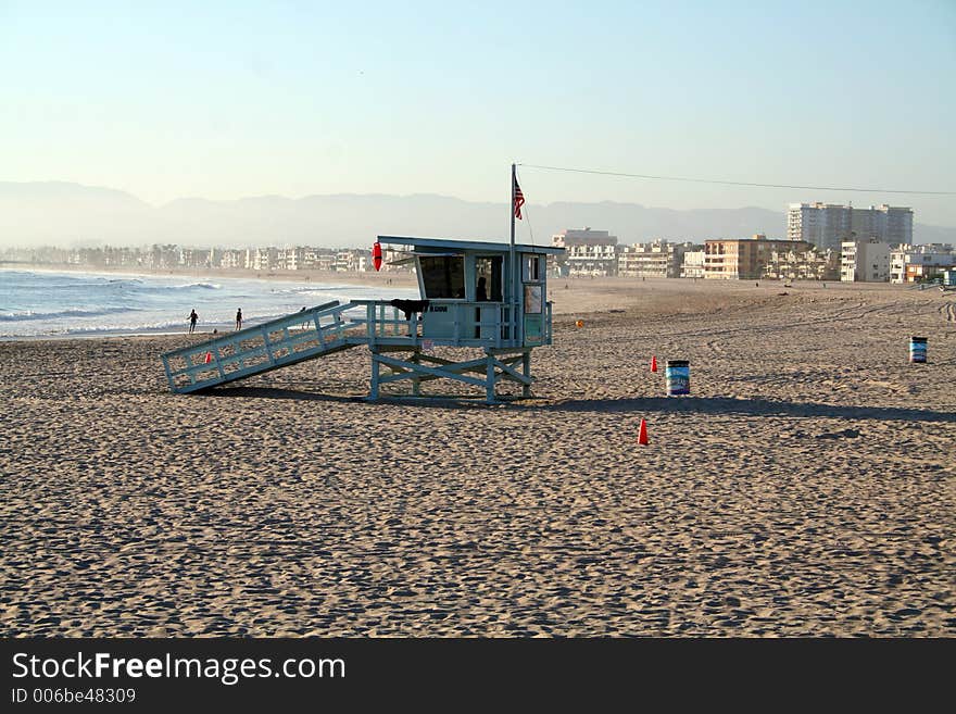 Lifeguard Cabin On The Beach