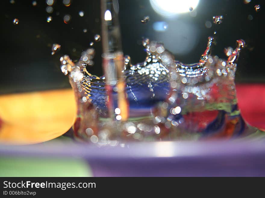 Water drops into bowl