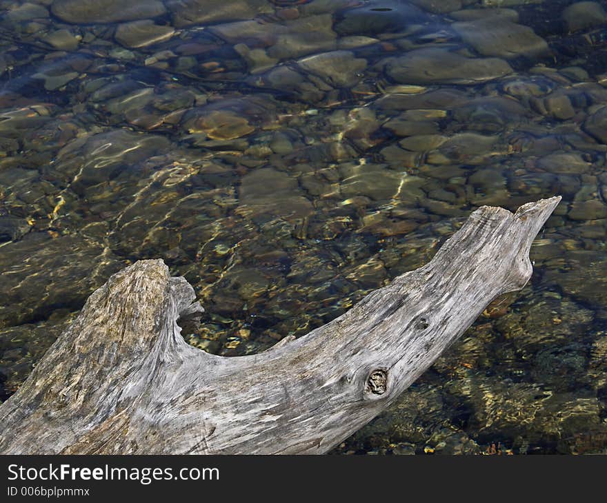 Log, Water and Rocks