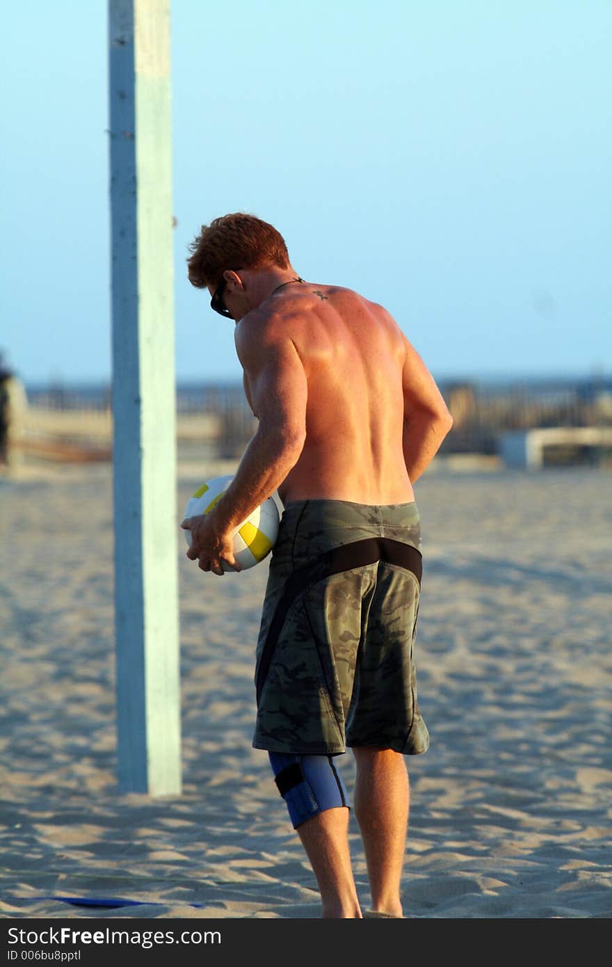 Voleyball player on the beach