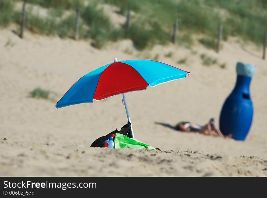 Colorful summer scene on the beach. Colorful summer scene on the beach