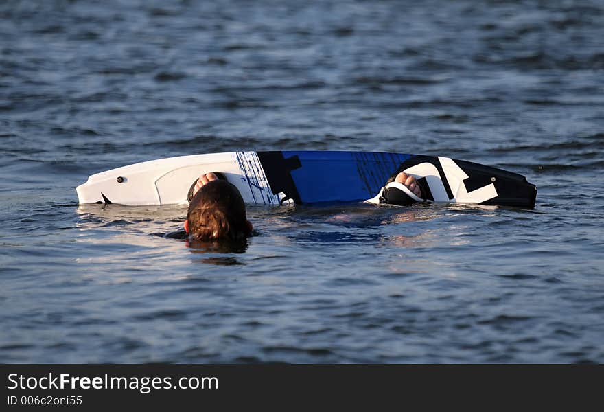 Fallen Water Ski Boarder