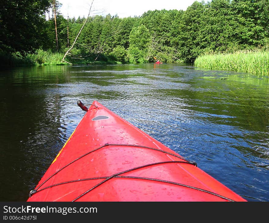 Canoe on the river Wda, Poland. Canoe on the river Wda, Poland