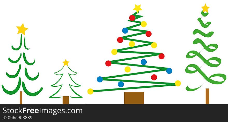 Cartoon Christmas Trees - additional ai and eps format available on request. Cartoon Christmas Trees - additional ai and eps format available on request