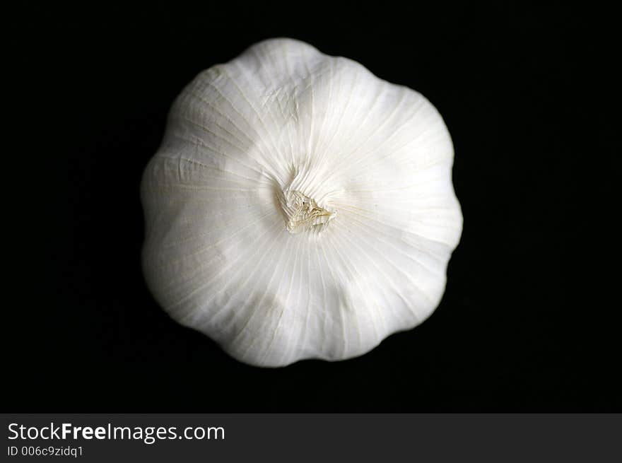 Garlic Bulb - Top - Black Background