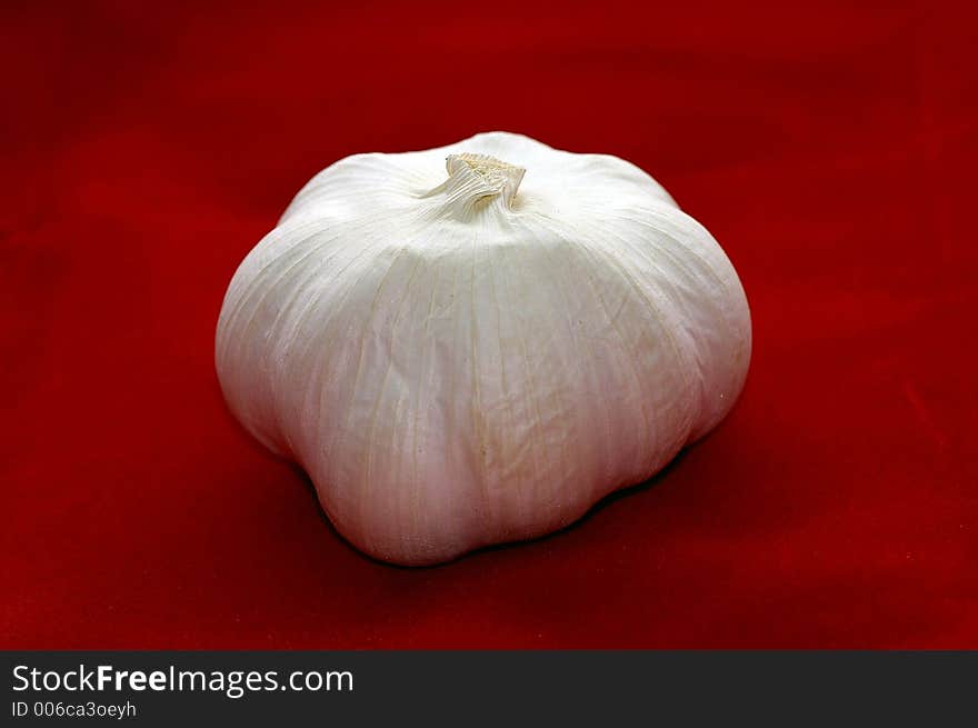 Garlic Bulb - Red Background