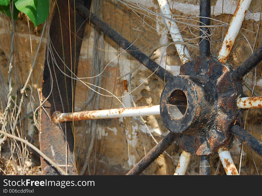 Metal wagon wheel Tel Aviv Israel