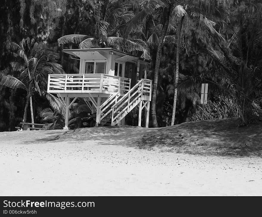 Empty lifeguard stand