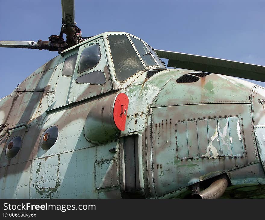 Soviet demobilized troop and assault transport helicopter Mi-4 exhibited at aircraft museum. Soviet demobilized troop and assault transport helicopter Mi-4 exhibited at aircraft museum