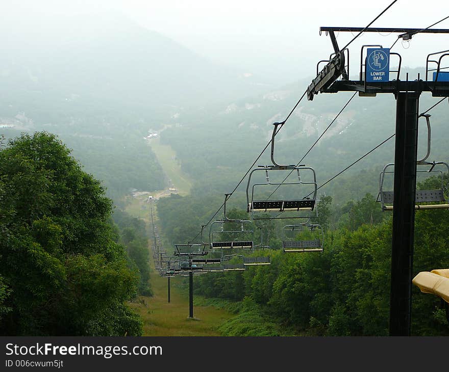 Empty Chair Lift in Summer