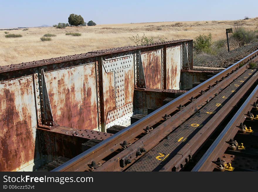 Track on steel bridge