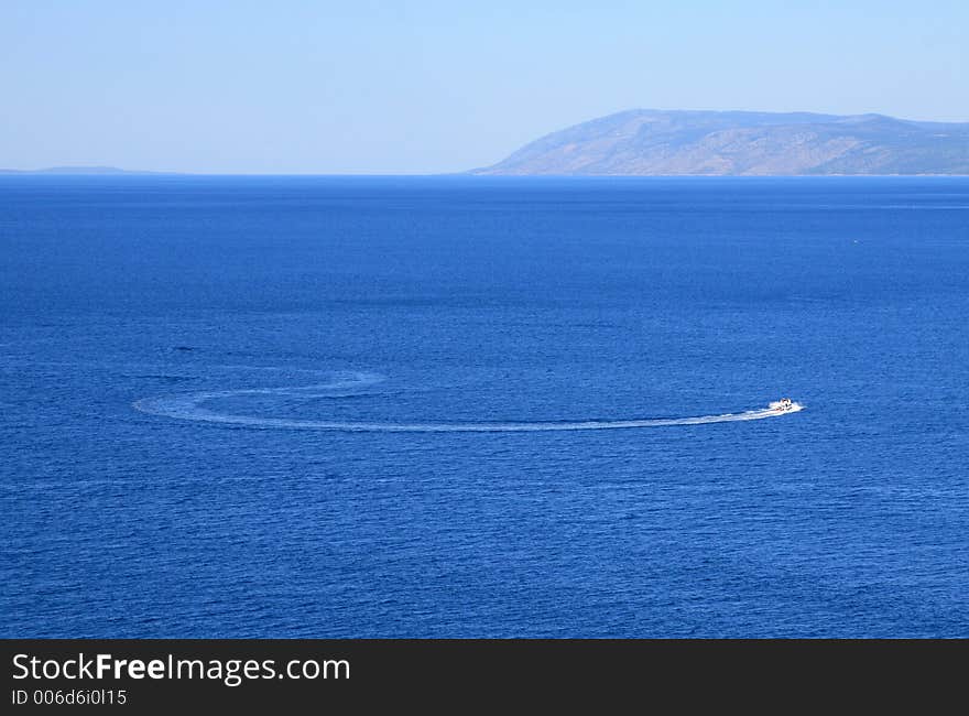 Adriatic sea with sport boat. Adriatic sea with sport boat