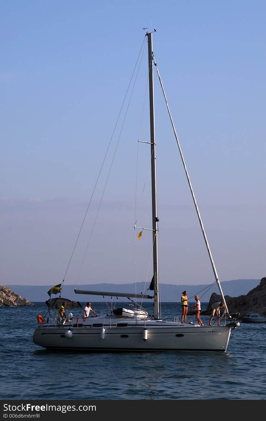 Sailboat, Croatia, Europe. Sailboat, Croatia, Europe