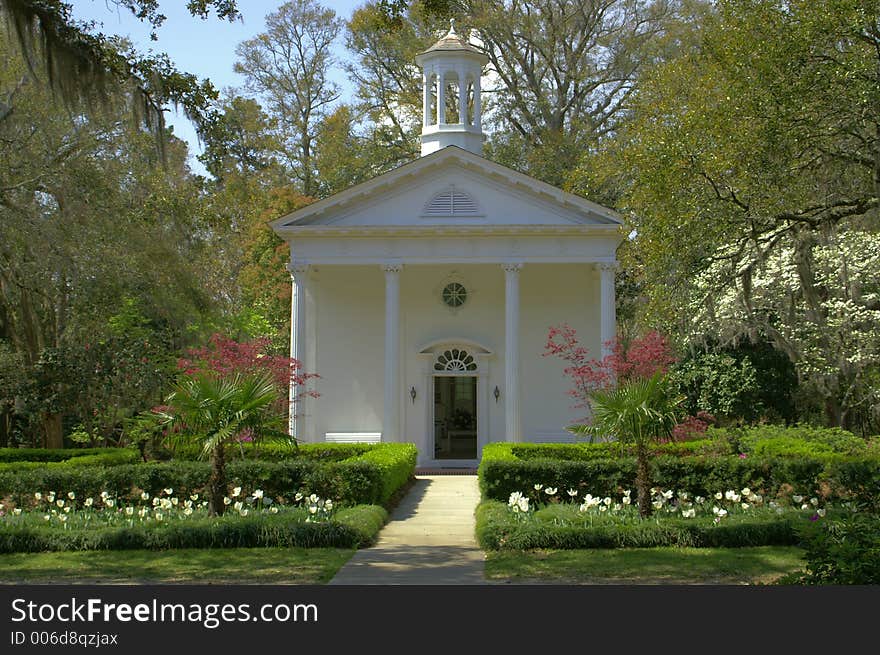 The exterior of a historic church