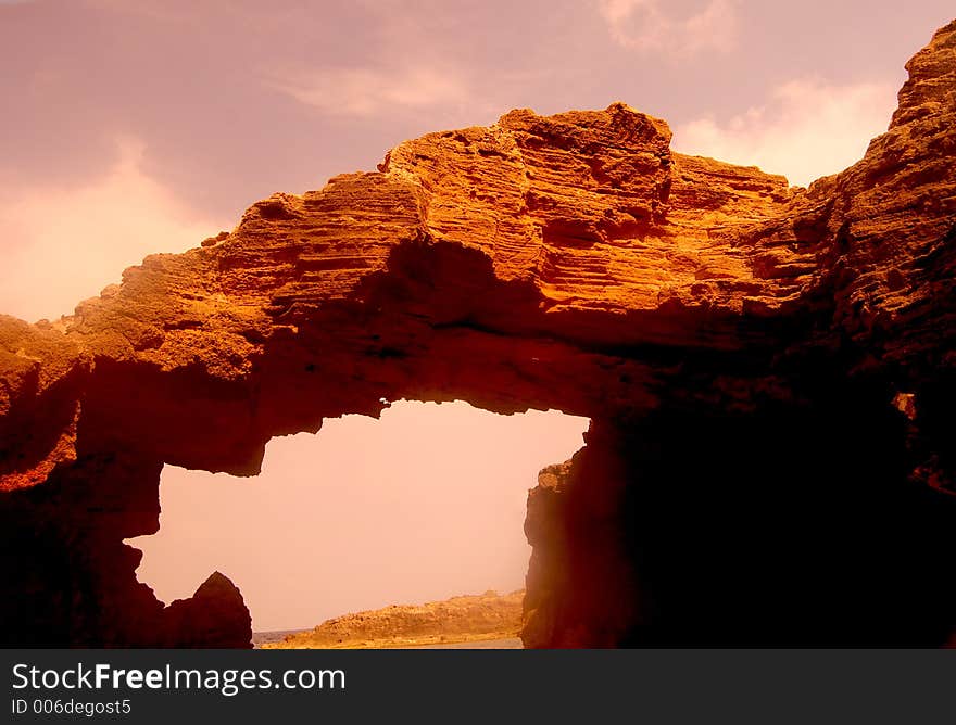 Huge cave in costa blanca open face. Huge cave in costa blanca open face