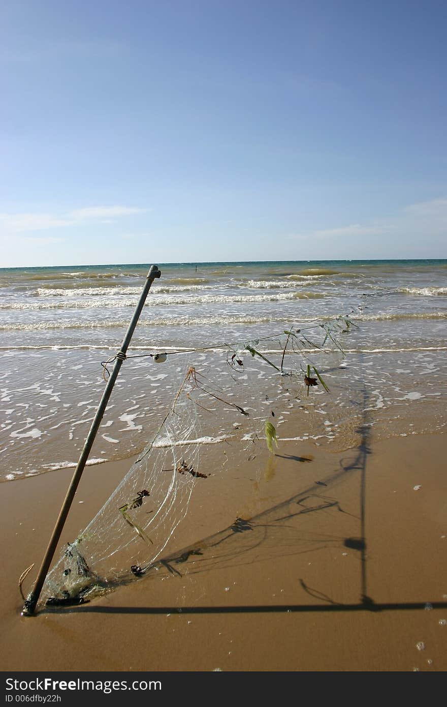 Fish net on beach