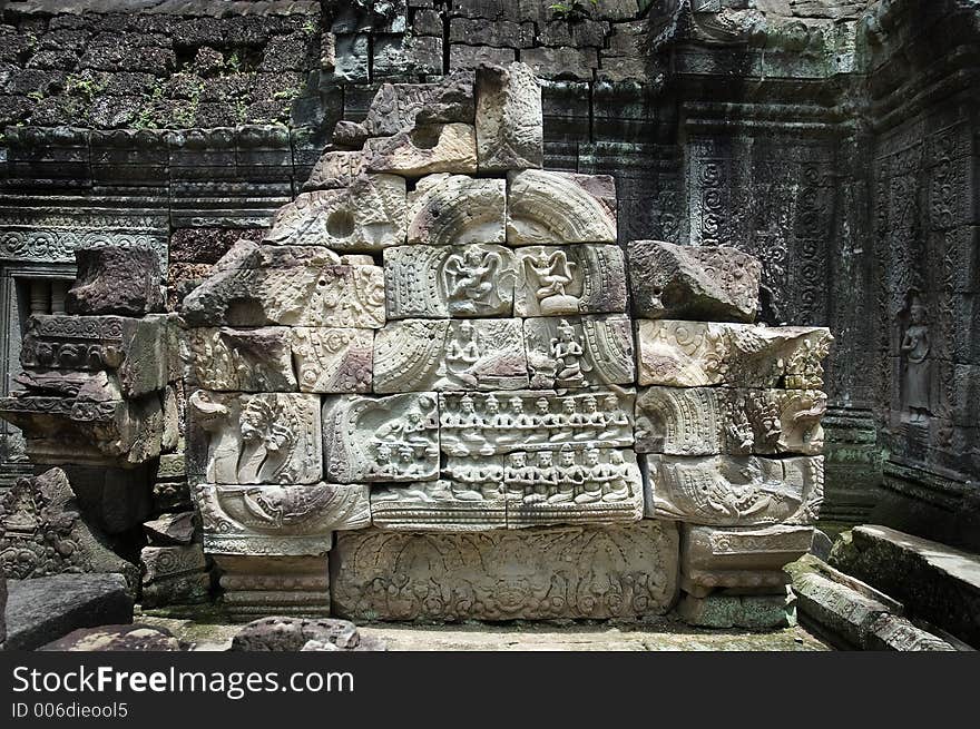 Apsara and Hindu Gods Carvings