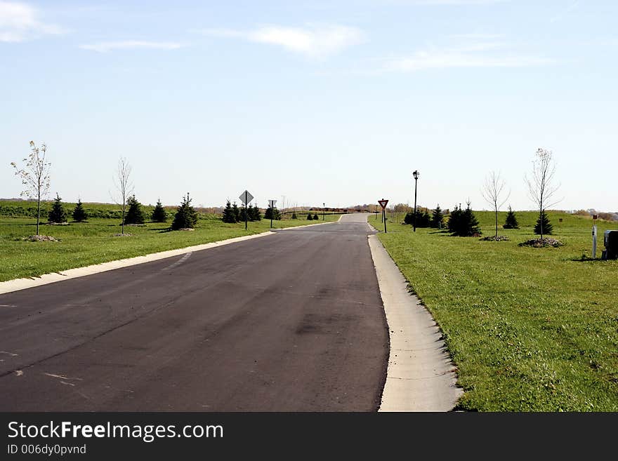 Image of a road in a community. Image of a road in a community