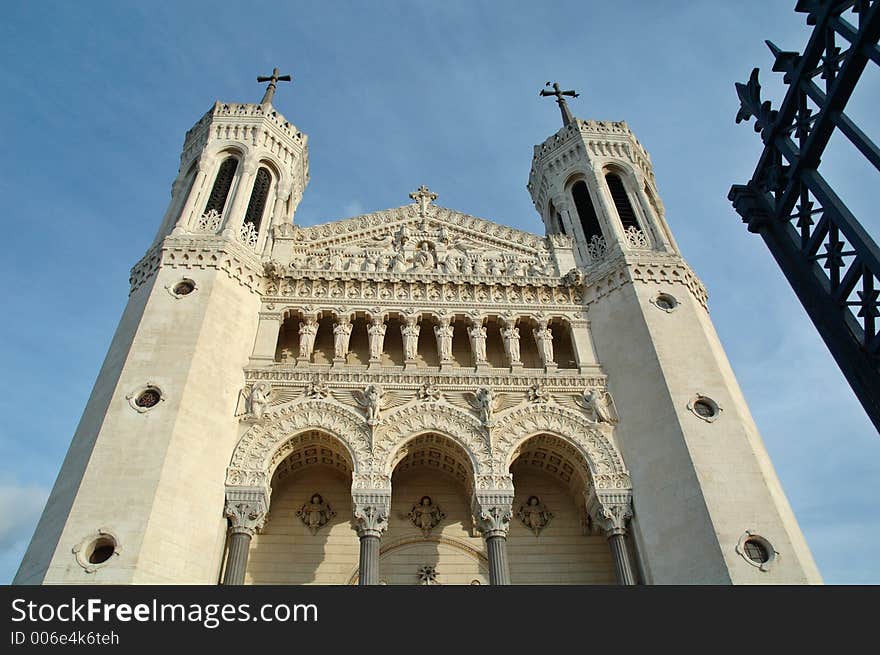 The basilica (Lyon - France) was started in 1872 and was designed by Pierre Bossan and Sainte-Marie-Pierre. The building was erected to thank the Blessed Virgin Mary who had protected the town during the 1870 war with the Prussians. The basilica (Lyon - France) was started in 1872 and was designed by Pierre Bossan and Sainte-Marie-Pierre. The building was erected to thank the Blessed Virgin Mary who had protected the town during the 1870 war with the Prussians.