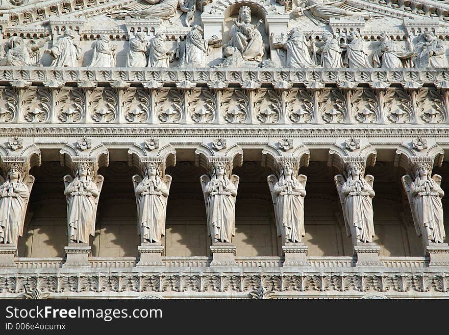 Basilica Fourviere - triangular pediment (Lyon France)