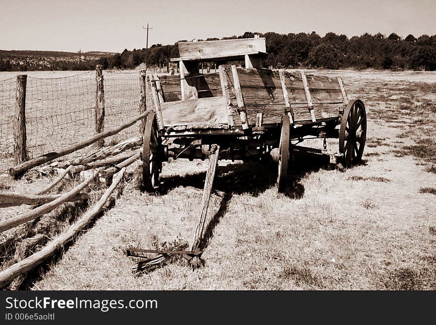 Old wagon wheel