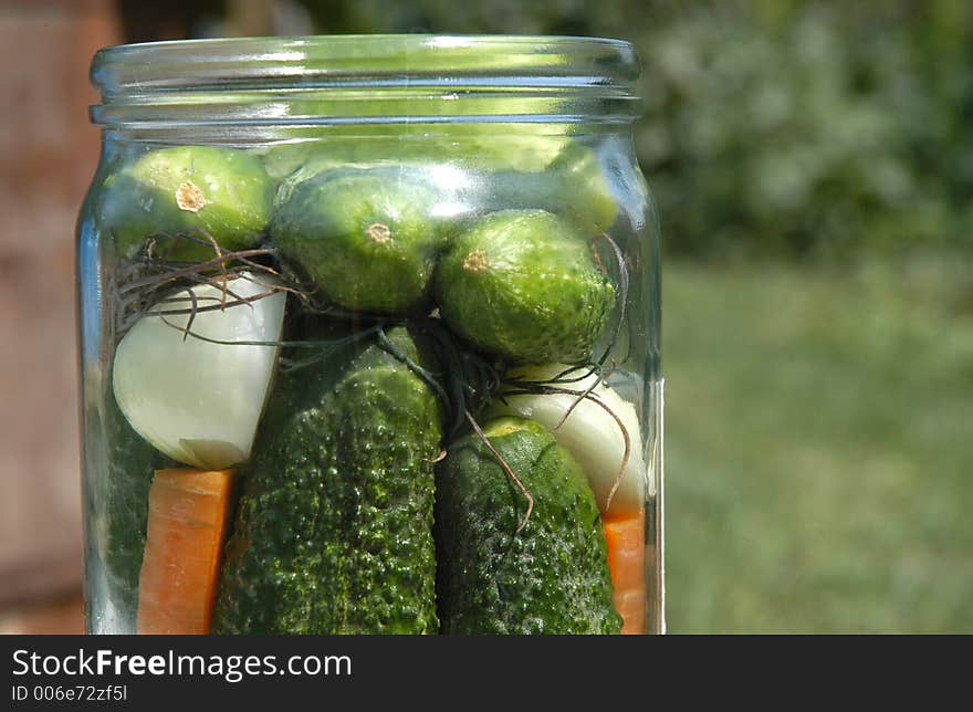 Pickles in glass