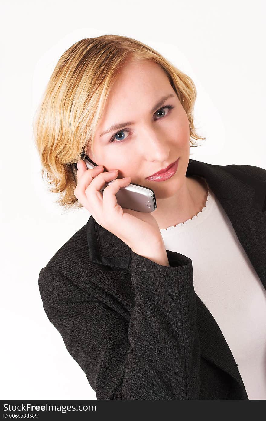 Business woman on cell phone. Business woman on cell phone