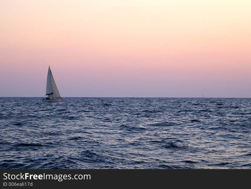 Sunset on a yacht