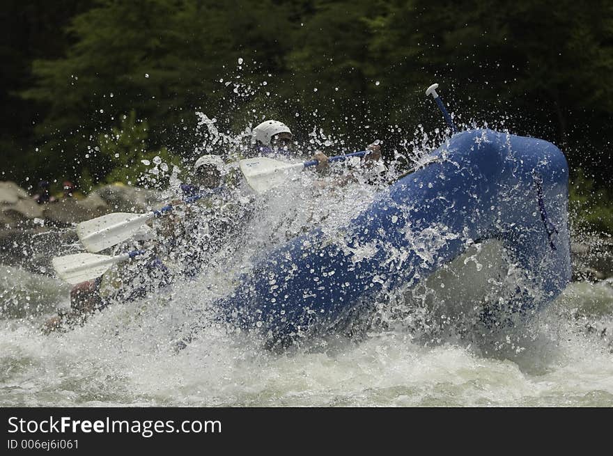 Whitewater Rafters in Rapids