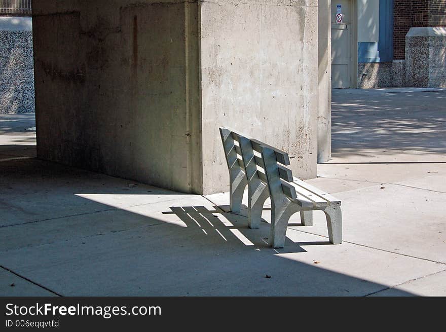 Bench in shadows