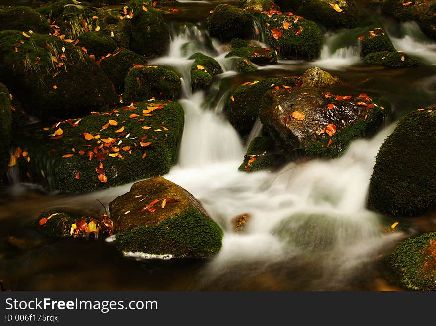 Autumn stream in Giant mountains