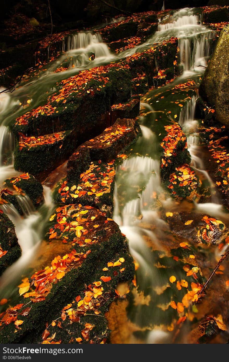 Autumn stream in Giant mountains