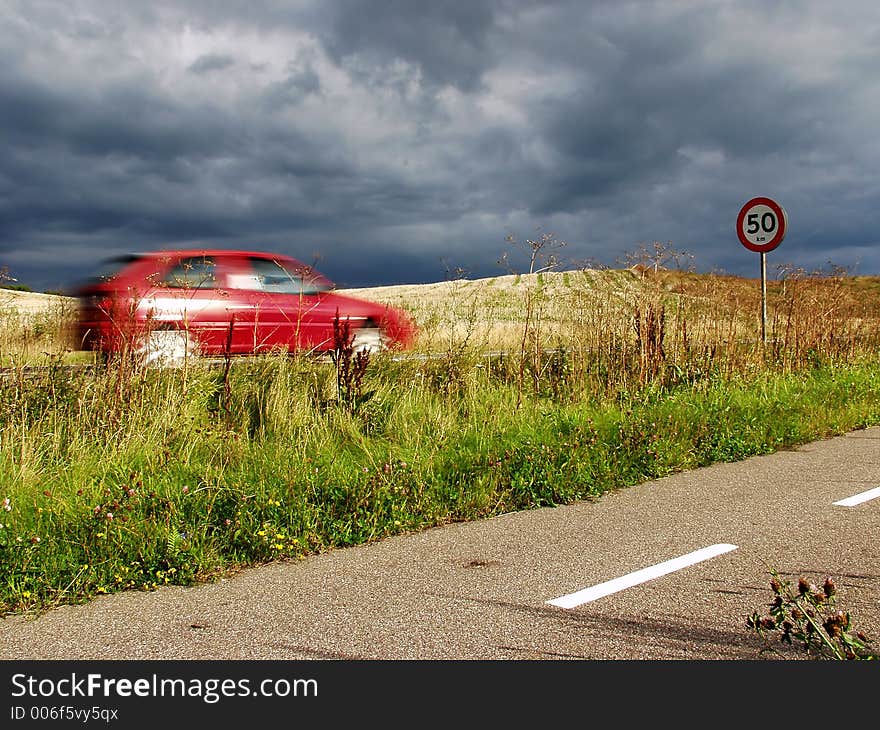 Traffic on a street in denmark,