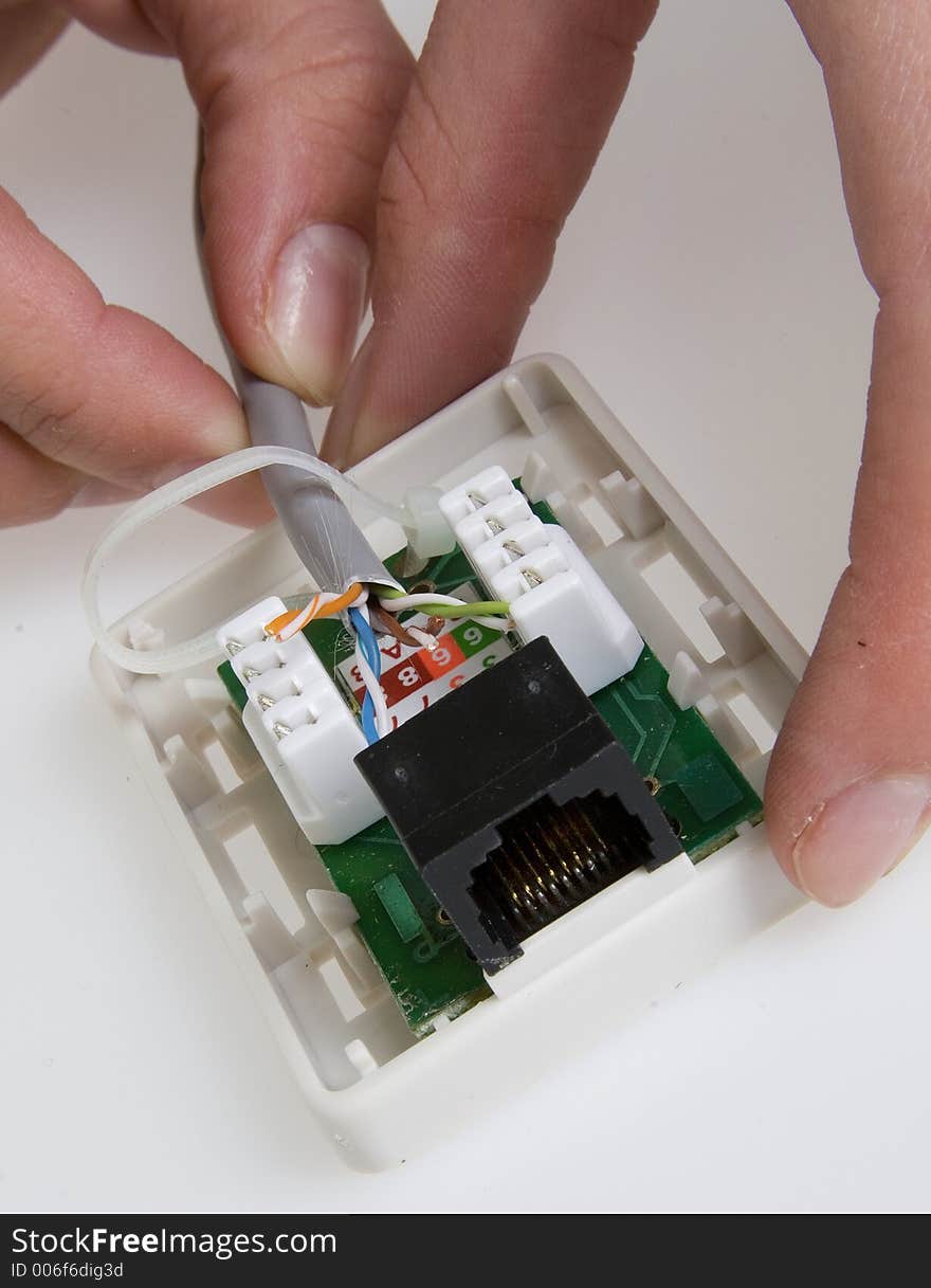 Connecting network cable to a catbox. Connecting network cable to a catbox