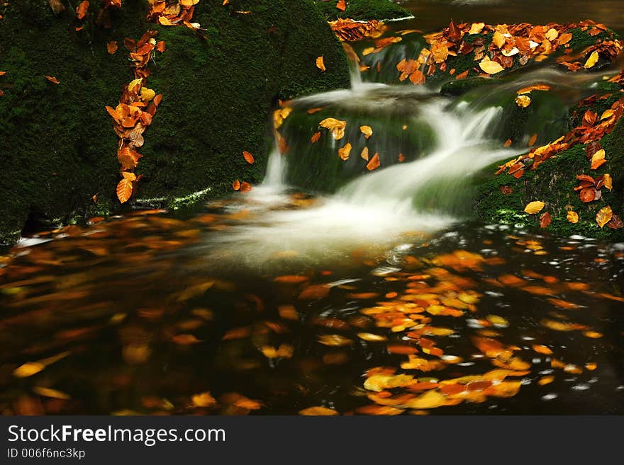 Autumn stream in Giant mountains