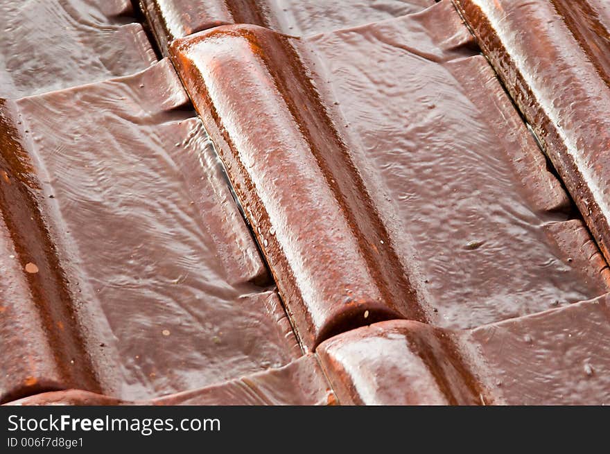 Wet Roofing Tiles (closeup)