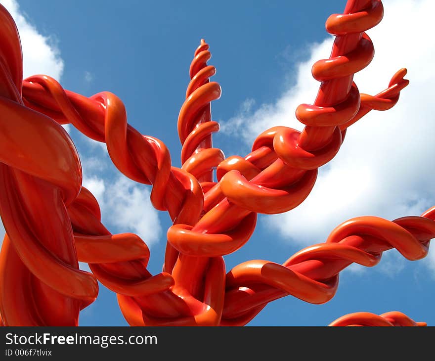 Red column rising to the sky. Red column rising to the sky.