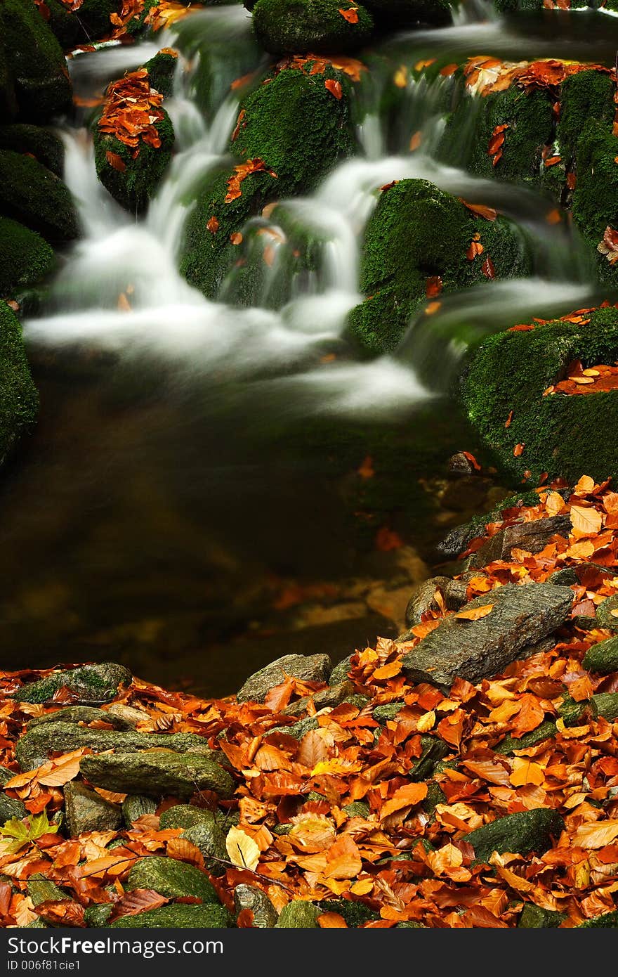 Autumn stream in Giant mountains