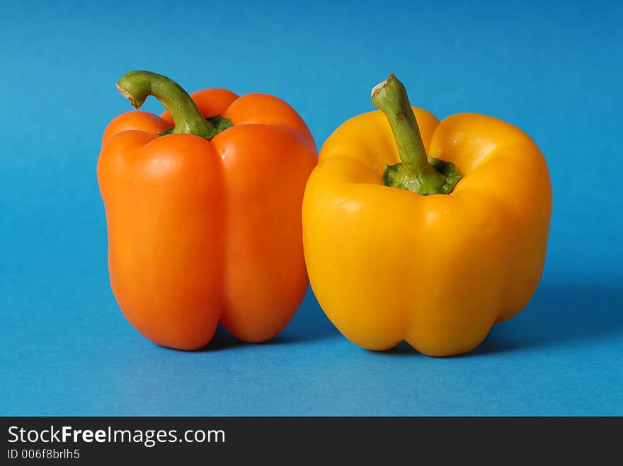 Orange and yellow peppers