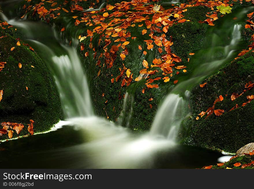 Autumn stream in Giant mountains