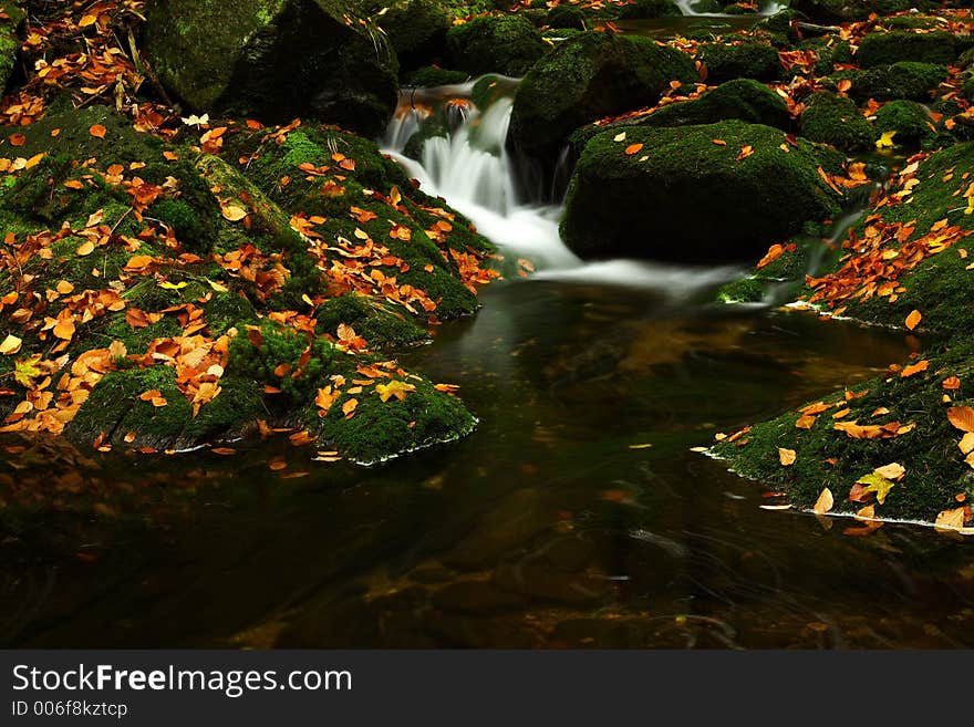 Autumn stream in Giant mountains