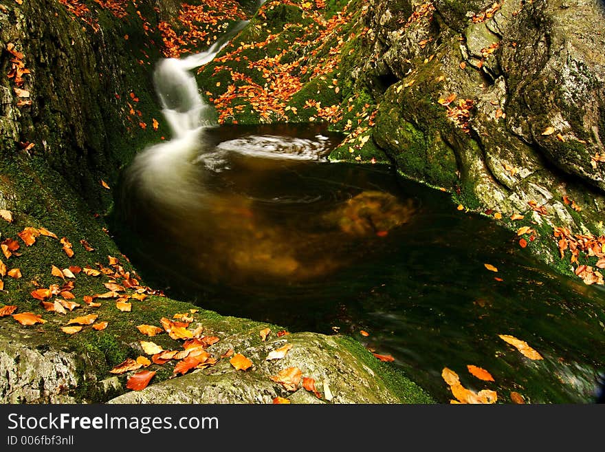 Autumn stream in Giant mountains