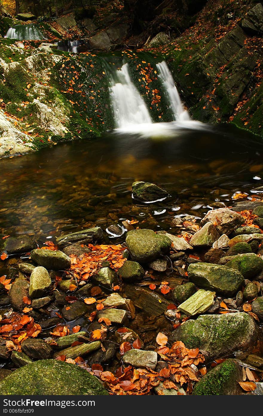 Autumn stream in Giant mountains