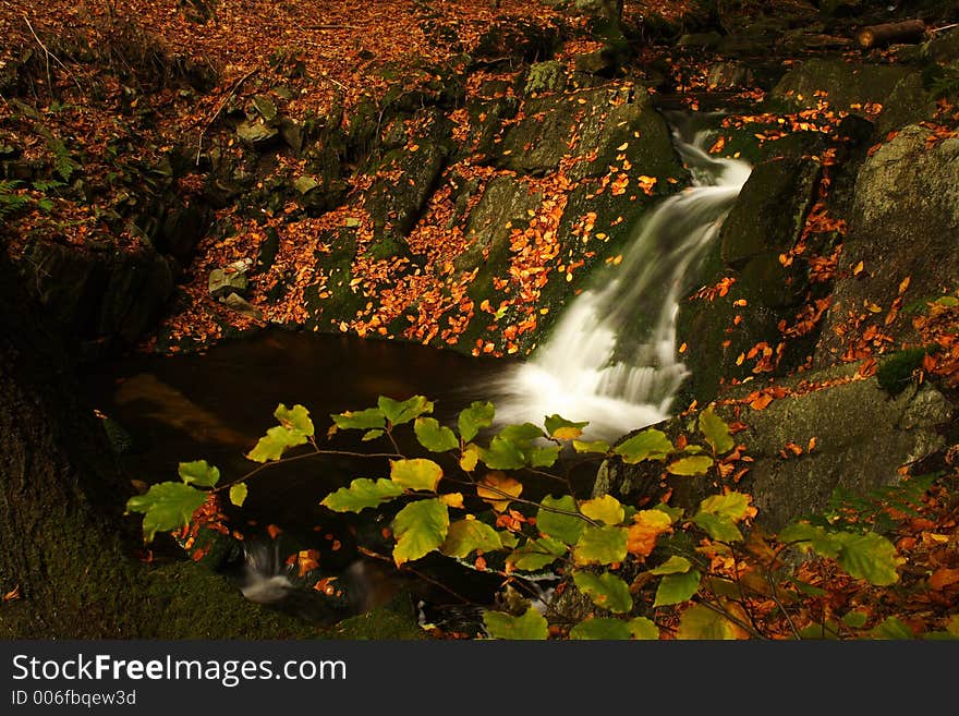 Autumn stream in Giant mountains