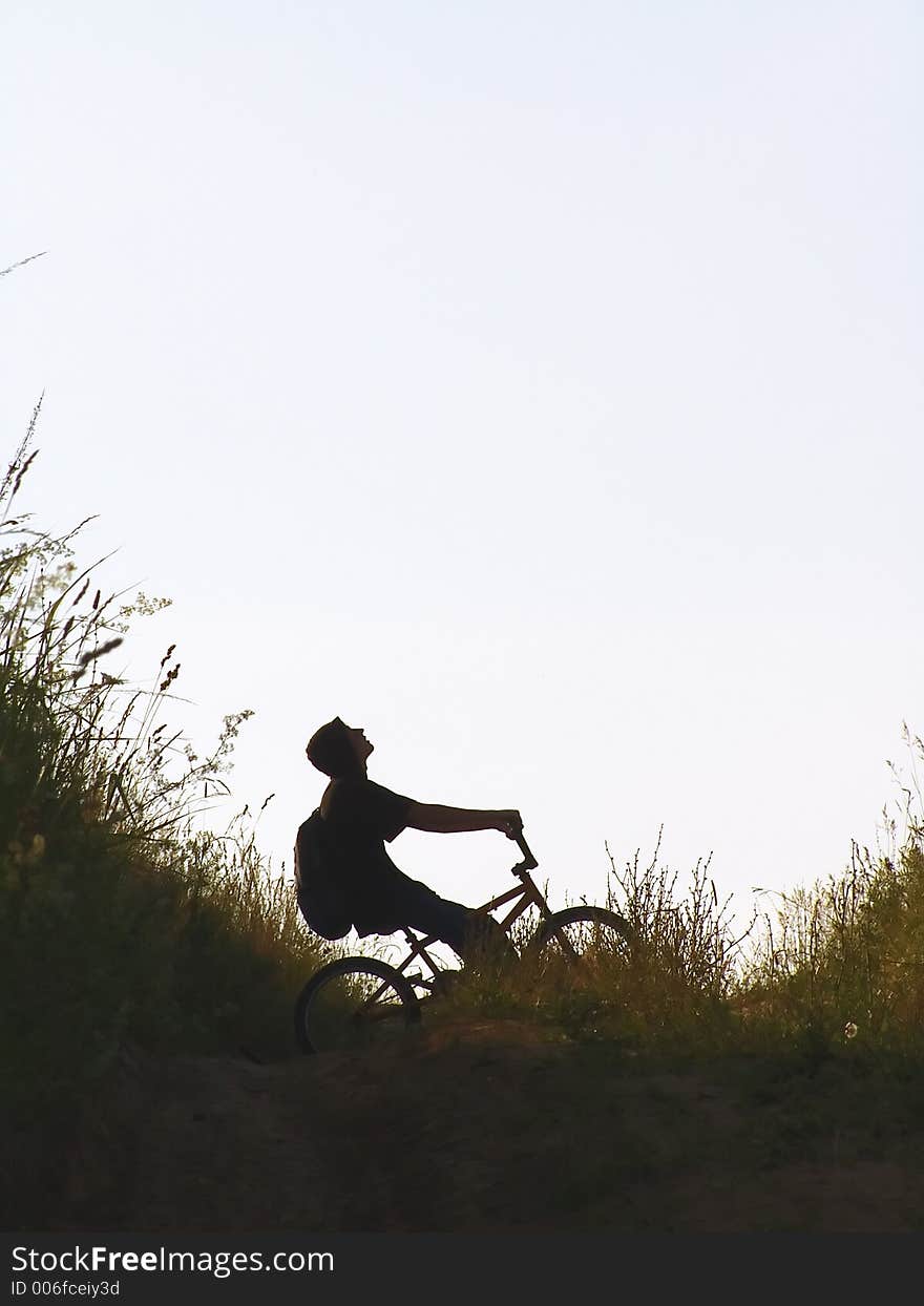 Rider on bmx