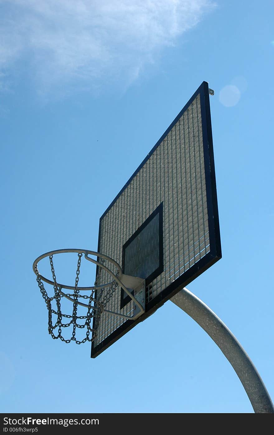 Nice shot of streetball basket...