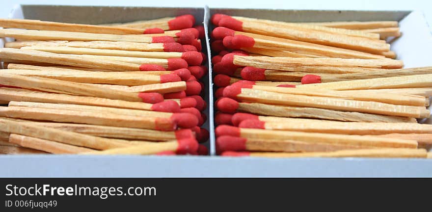 Pile of matches in box